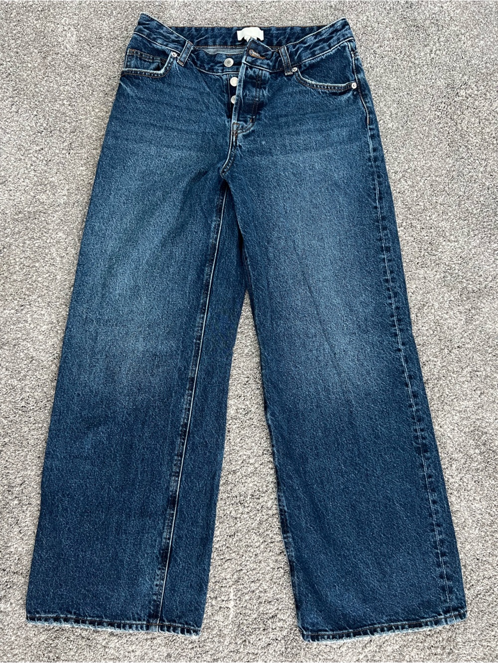 H&M Low-Rise Wide-Leg Women’s Jeans — Dark Blue